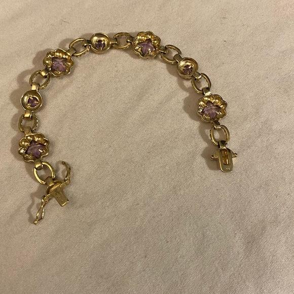 FAS Sterling (gold over) Amethyst Bracelet - Picture 9 of 14